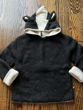 Oeuf Skunk Hooded Alpaca Sweater (2-3Y)